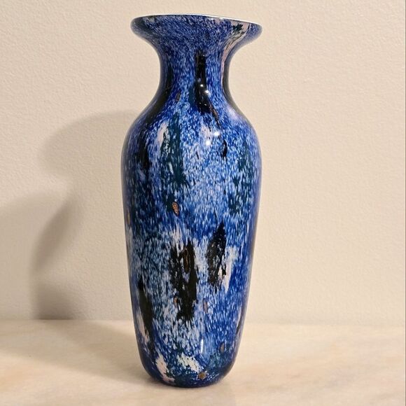 Badash Starry Night Blue Vase Murano Style - Picture 2 of 7